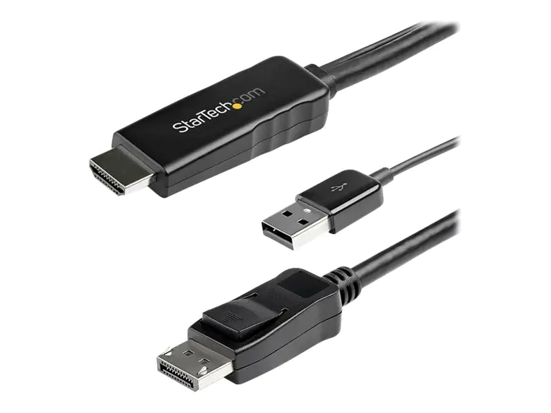 StarTech 3m HDMI to DisplayPort Adapter Cable with USB Power - 4K 30Hz Active HDMI to DP 1.2 Converter (HD2DPMM3M) - Videokabel - HDMI, USB (nur Strom) männlich zu DisplayPort männlich - 3 m - Schwarz - 4K Unterstützung, aktiv