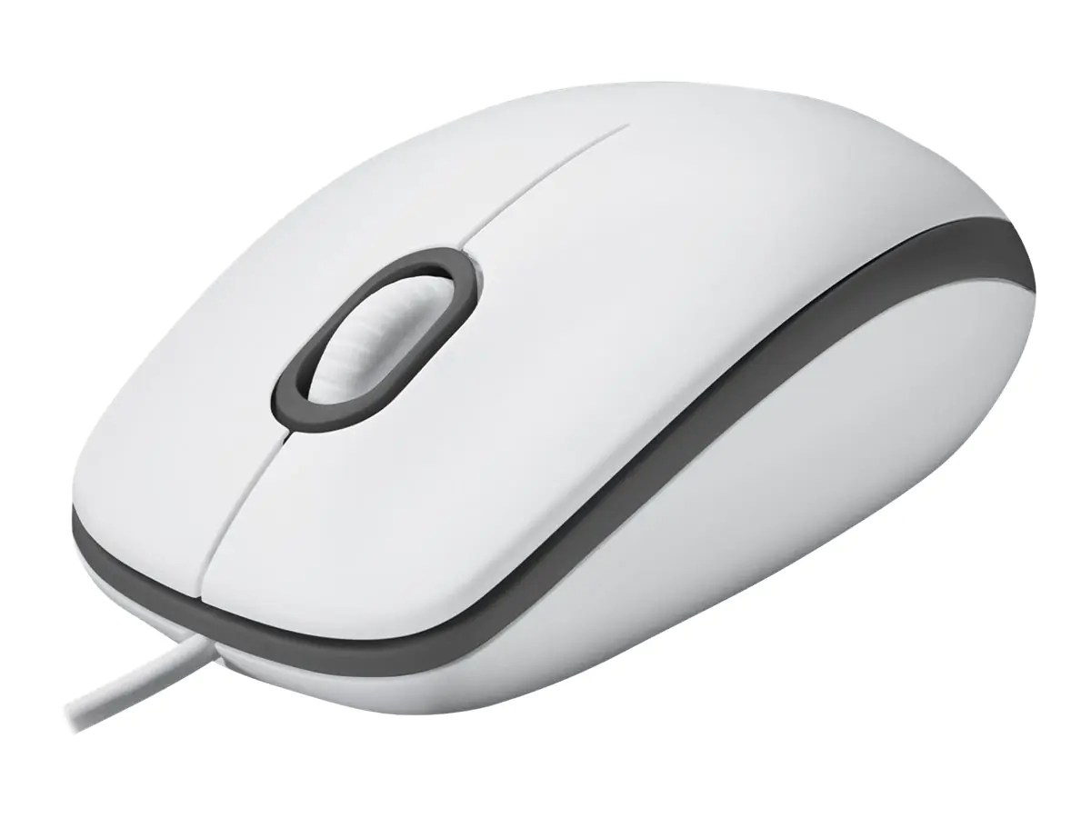 Logitech M100 - Maus - rechts- und linkshändig - optisch - 3 Tasten - kabelgebunden - USB - weiß
