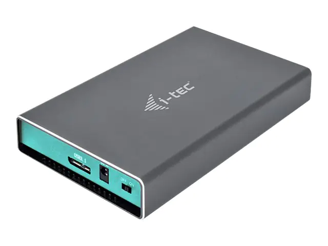 i-Tec MySafe - Speichergehäuse mit Netzanzeige, Ein/Aus-Schalter - 2.5" (6.4 cm) - SATA 6Gb/s - USB 3.0 - Grau, Blau