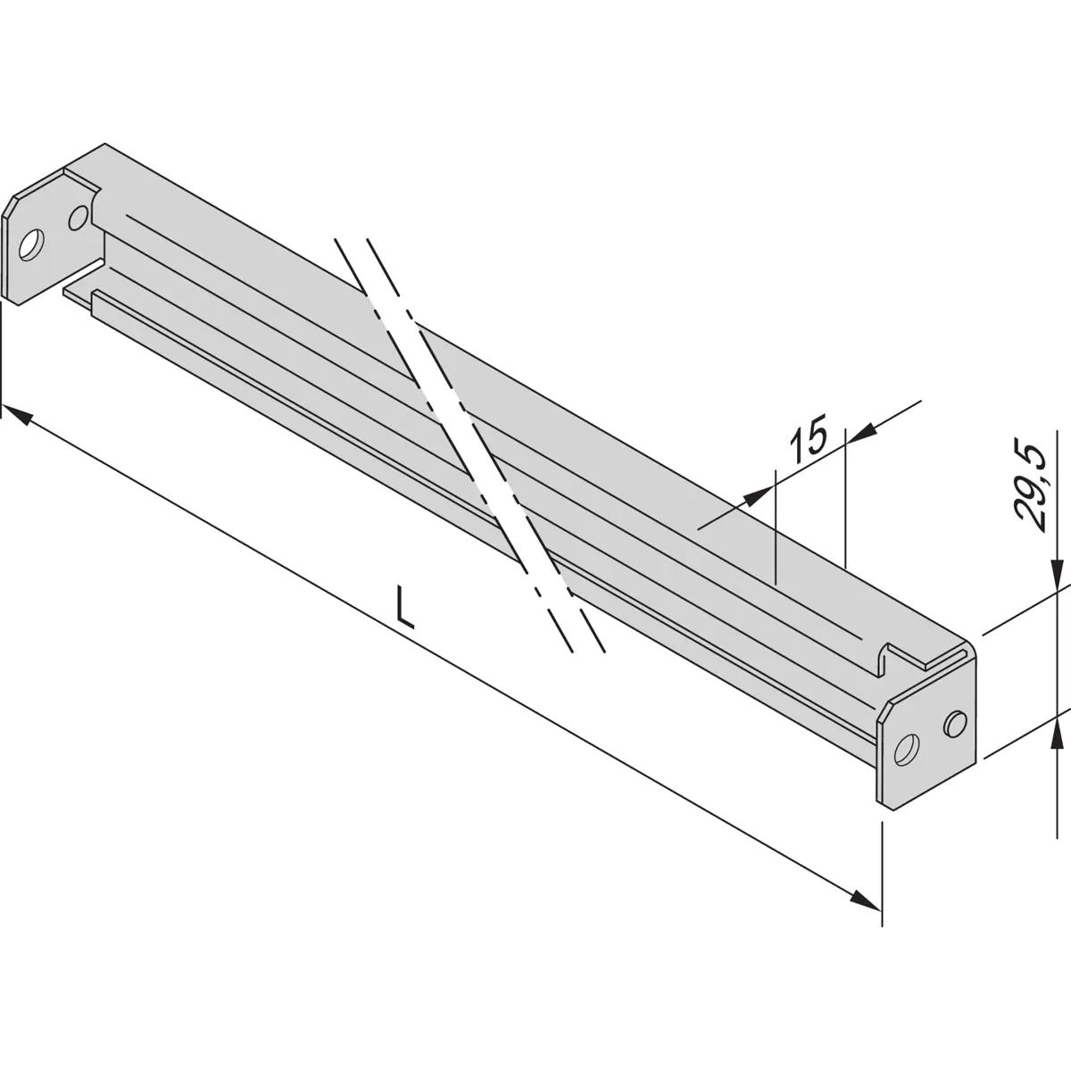 SCHROFF C-PROFILSCHIENE 600 LG. (2X)