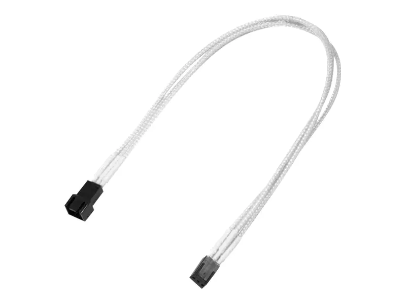 Nanoxia - Verlängerungskabel für Lüfterspannungsversorgung - 3 PIN Internal Power (M) zu 3 PIN Internal Power (M) - 30 cm - weiß