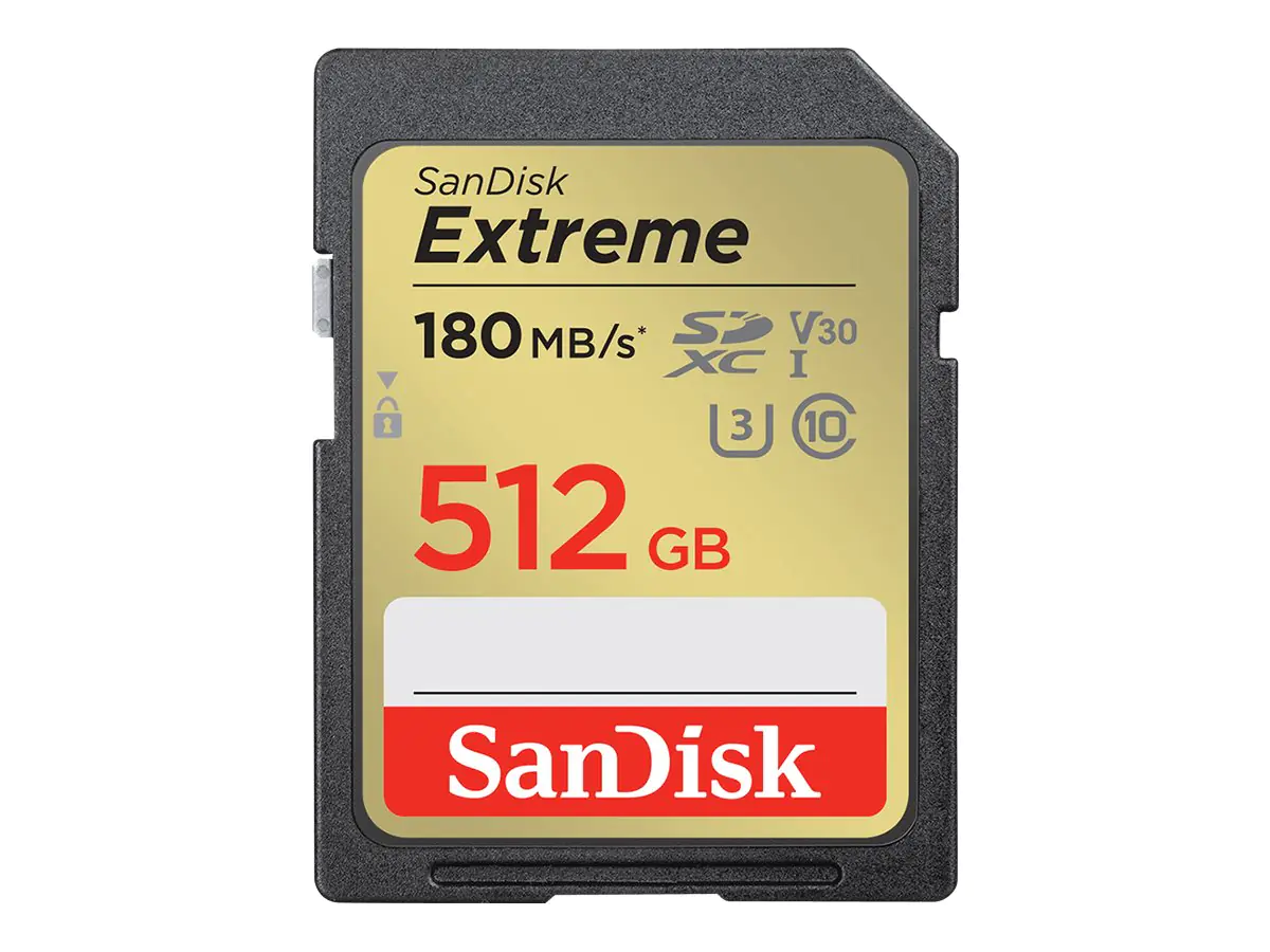 SanDisk Extreme - Flash-Speicherkarte - 512 GB - Video Class V30 / UHS-I U3 / Class10 - SDXC UHS-I