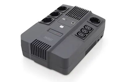Digitus All-in-One UPS - USV - Wechselstrom 220-240 V - 480 Watt - 800 VA - 9 Ah - USB - Ausgangsanschlüsse: 7