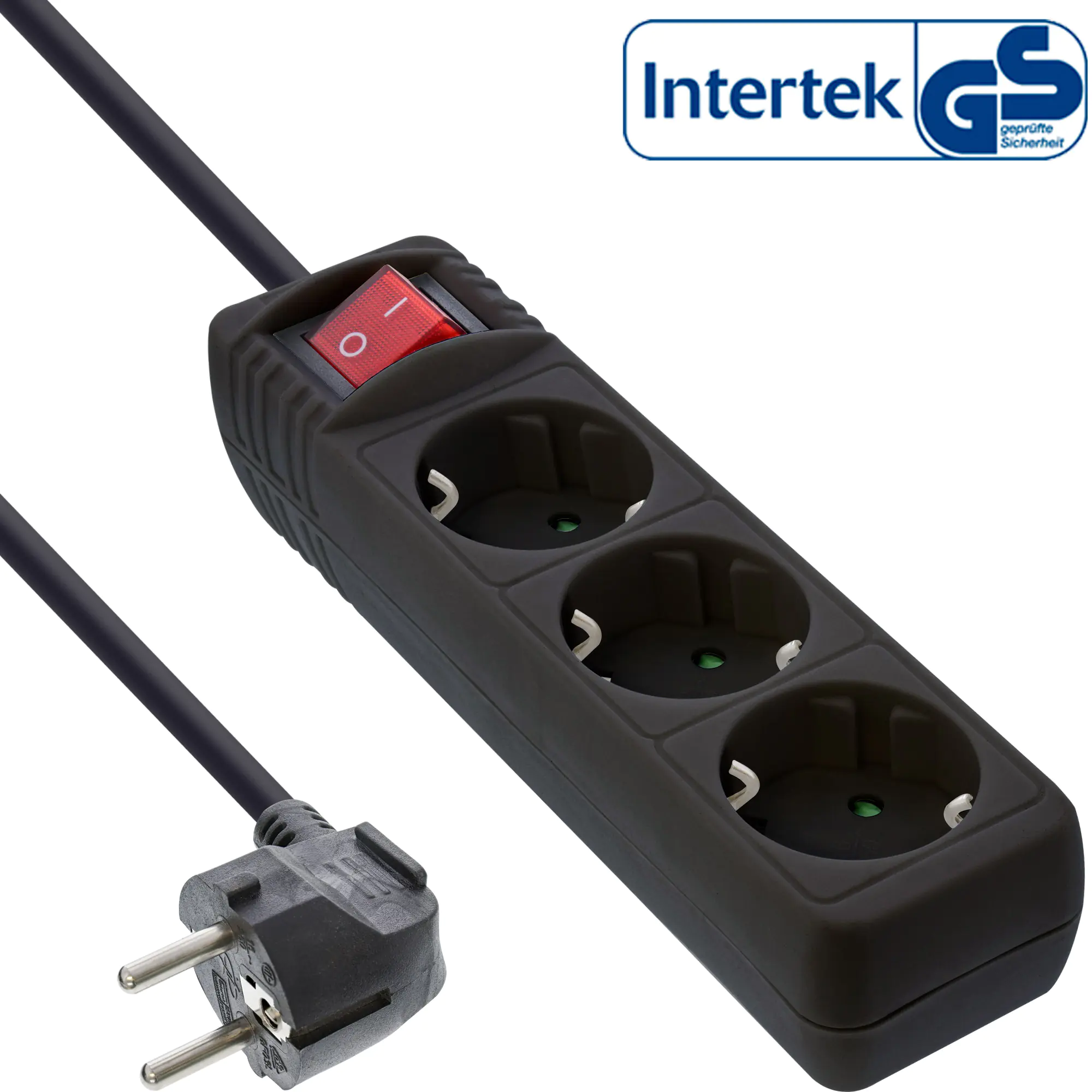 InLine - Steckdosenleiste - Ausgangsanschlüsse: 3 - 5 m - Schwarz