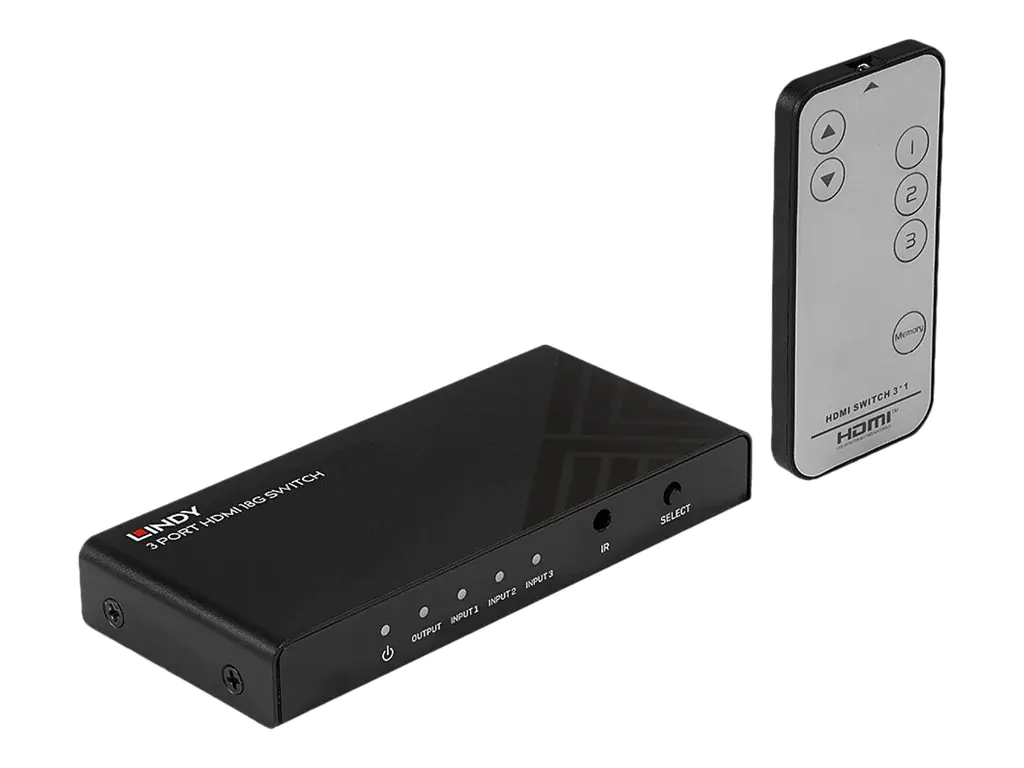 Lindy 3 Port HDMI 18G Switch - Video/Audio-Schalter - 3 x HDMI - Desktop Lindy 3 Port HDMI 18G Switch - Video/Audio-Schalter - 3 x HDMI - Desktop