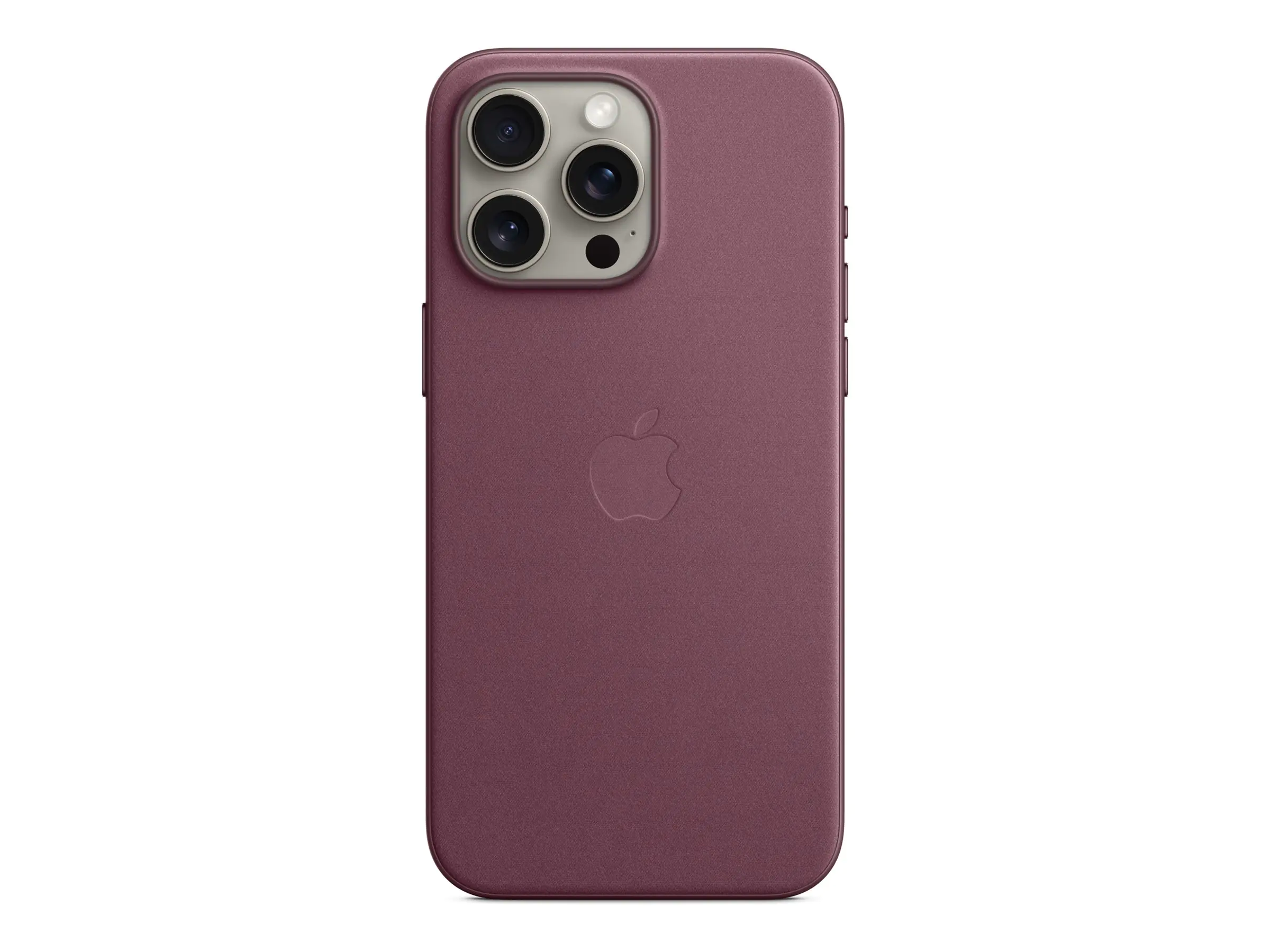 Apple - Hintere Abdeckung für Mobiltelefon - kompatibel mit MagSafe - Microtwill, FineWoven - Aubergine - für iPhone 15 Pro Max