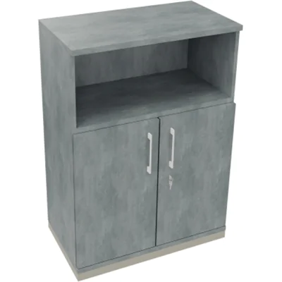 Kombischrank 2OH Tür 1OH Regal B800xT442xH1133mm si/Beton