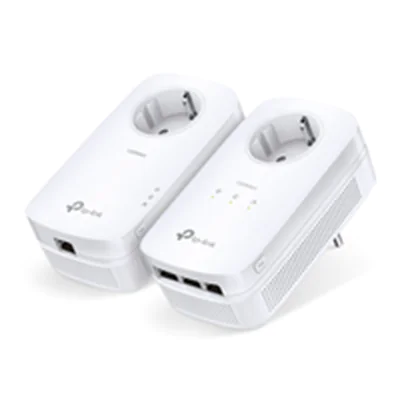 TP-Link AV1300 - Gigabit Passthrough Starter Kit - Powerline Adapterkit - GigE, HomePlug AV (HPAV), HomePlug AV (HPAV) 2.0, IEEE 1901 - an Wandsteckdose anschließbar