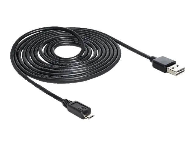 Delock EASY-USB - USB-Kabel - Micro-USB Typ B (M) zu USB (M) - 3 m - Schwarz