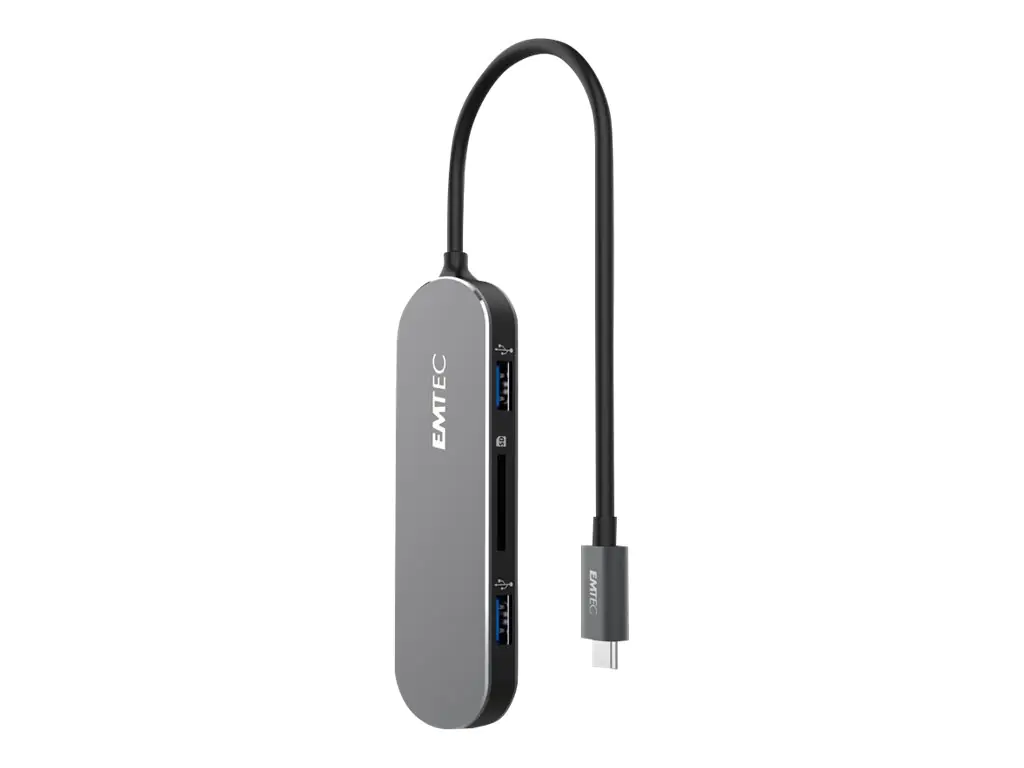 EMTEC HUB 6-in-1 Type-C T650C - Hub - 3 x USB 3.1 Gen 1 + 1 x USB-C (Stromdurchsatz) - Desktop