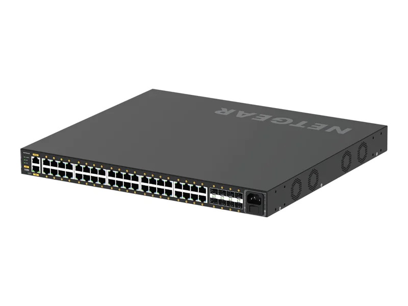NETGEAR AV Line M4250-40G8XF-PoE+ - Switch - L3 - managed - 40 x 10/100/1000 (PoE+) + 8 x 1 Gigabit / 10 Gigabit SFP+ - Seite-zu-Seite-Luftstrom - an Rack montierbar - PoE+ (960 W)