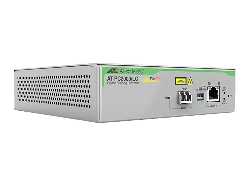 Allied Telesis AT PC2000/LC - Medienkonverter - GigE - 10Base-T, 1000Base-LX, 1000Base-SX, 100Base-TX, 1000Base-T - LC / RJ-45 - 850 nm - TAA-konform