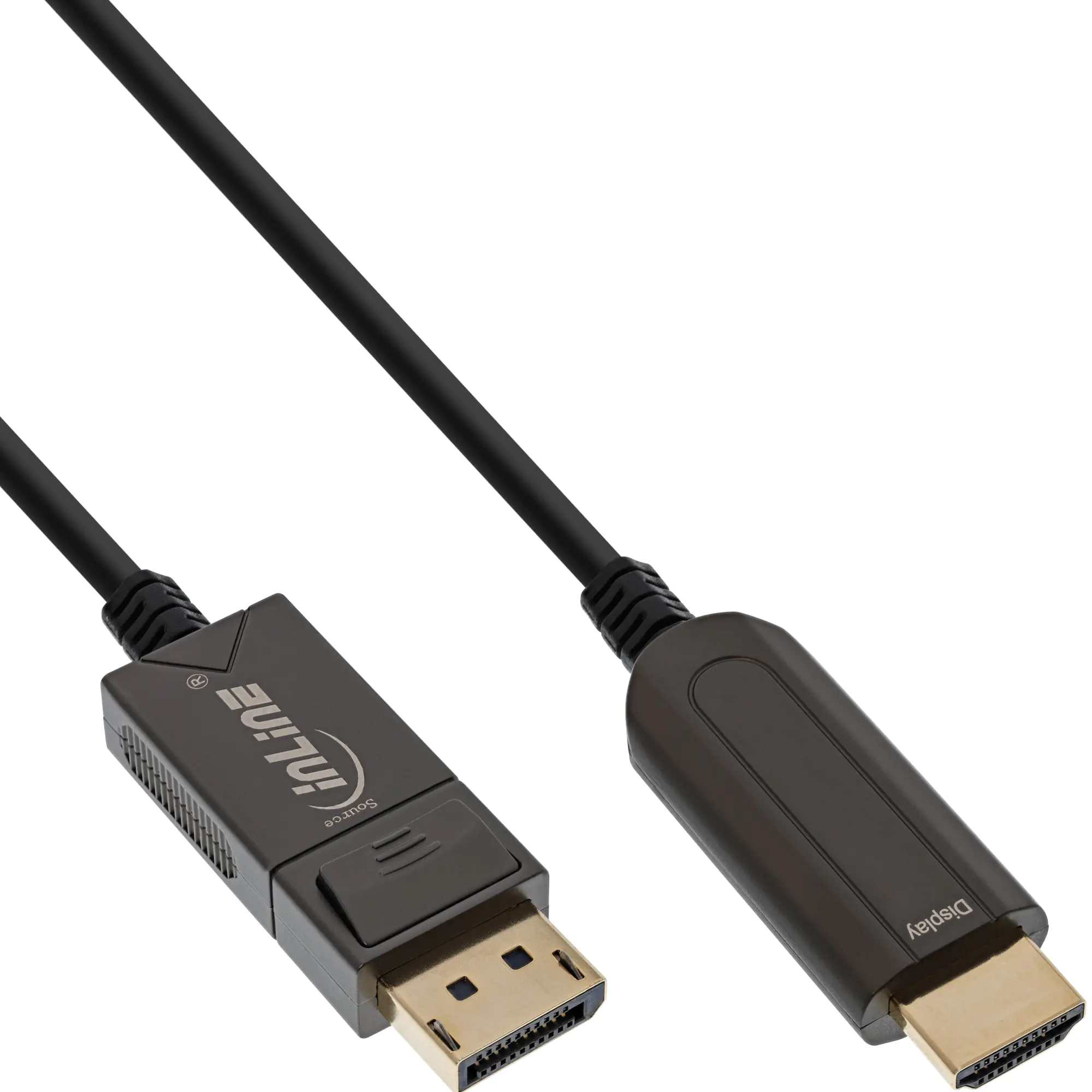 InLine Adapterkabel - DisplayPort männlich zu HDMI männlich - 15 m - Hybrid Kupfer/Kohlefaser -