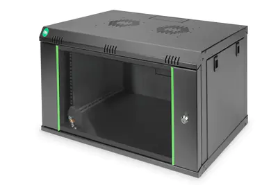 DIGITUS Dynamic Basic DN-19 07-U-EC-SW - Schrank Netzwerkschrank - geeignet für Wandmontage - RAL 9005 - 7U - 48.3 cm (19")