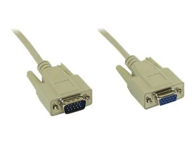 InLine - VGA-Verlängerungskabel - HD-15 (VGA) (M) zu HD-15 (VGA) (W) - 2 m - beige
