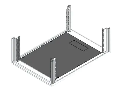 Schroff - Rack-Bodenplatte - RAL 7021, Black Gray