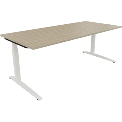 Schreibtisch Kufe Einzels. Quadrat B2000xT900xH650-850 ws/Eiche Natur Schreibtisch Kufe Einzels. Quadrat B2000xT900xH650-850 ws/Eiche Natur