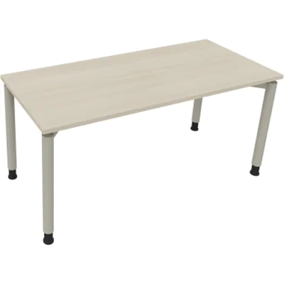 Schreibtisch Vierfuß Rundrohr B1600xT700xH680-820 si/Akazie hell Schreibtisch Vierfuß Rundrohr B1600xT700xH680-820 si/Akazie hell