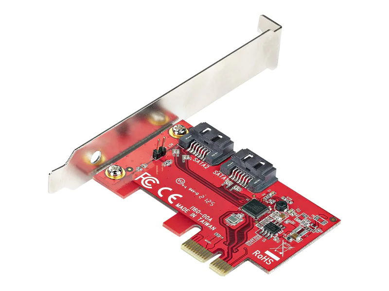 StarTech PCIe SATA Controller Karte - 2 Port SATA 3 Erweiterungskarte/Kontroller - 6Gbit/s - Voll/Halb Profil Blende - PCI Express Festplatten/SSD kontroller/Adapter (2P6G-PCIE-SATA-CARD) - Speicher-Controller - 2 Sender/Kanal - SATA 6Gb/s - Low-Prof