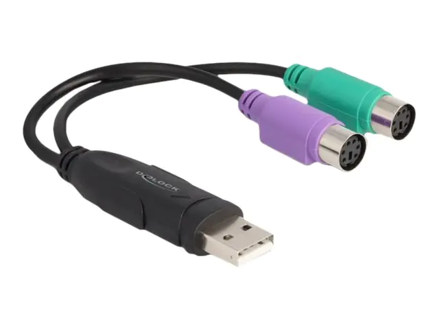 Delock - USB-Adapter - USB (M) zu PS/2 (W) - 17 cm - Schwarz