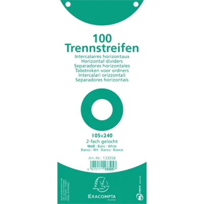 Exacompta Trennstreifen 13305B 105x240mm 2fach gel. ws 100St. Exacompta Trennstreifen 13305B 105x240mm 2fach gel. ws 100St.