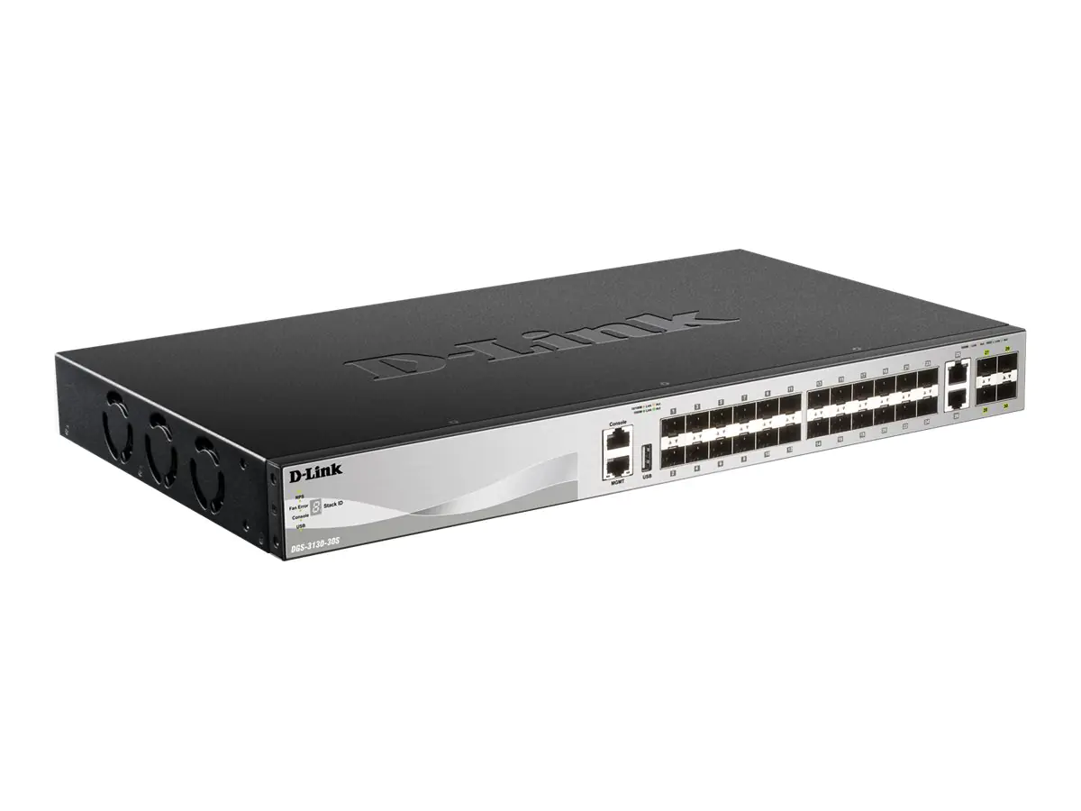 D-Link DGS 3130-30S - Switch - L3 Lite - managed - 24 x Gigabit SFP + 2 x 10 Gigabit Ethernet + 4 x 10 Gigabit SFP+