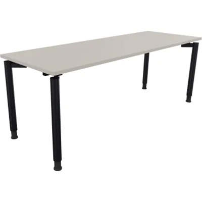 Schreibtisch Vierfuß Rundrohr B2000xT700xH680-820 an/Lichtgrau