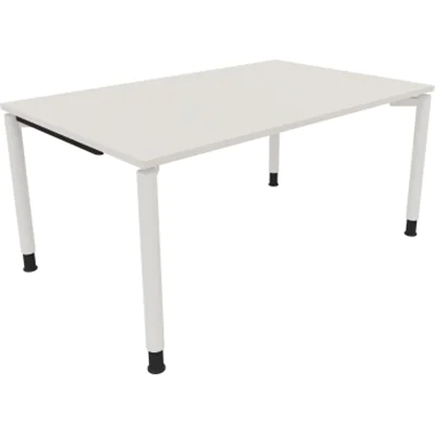 Schreibtisch Vierfuß Rundrohr B1600xT1000xH680-820 ws/Weiß