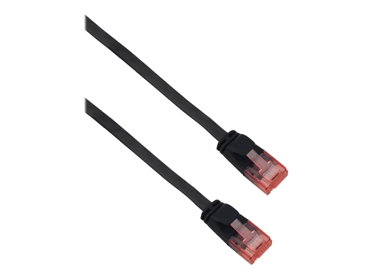 Helos Ultra Slim - Patch-Kabel - RJ-45 (M) zu RJ-45 (M) - 20 m - UTP - geformt, ohne Haken, flach - Schwarz