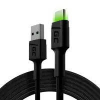 Green Cell Cell Ray - USB-Kabel - 24 pin USB-C (M) grüne LED-Beleuchtung zu USB (M) - 2 m - Schwarz
