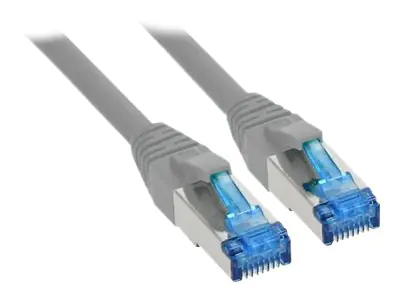 InLine - Patch-Kabel - RJ-45 (M) zu RJ-45 (M) - 1.5 m - SFTP, PiMF - CAT 6a - halogenfrei, ohne Haken - Grau