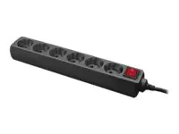 LogiLink - Steckdosenleiste - Wechselstrom 250 V - 3500 Watt - Ausgangsanschlüsse: 6 - 1.4 m - Deutschland - Schwarz