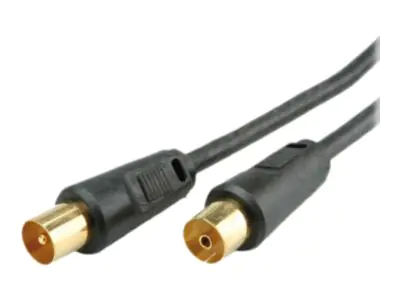 Secomp - Antennenkabel - IEC-Anschluss männlich zu IEC-Anschluss weiblich - 2 m - abgeschirmt - 100 dB - Schwarz