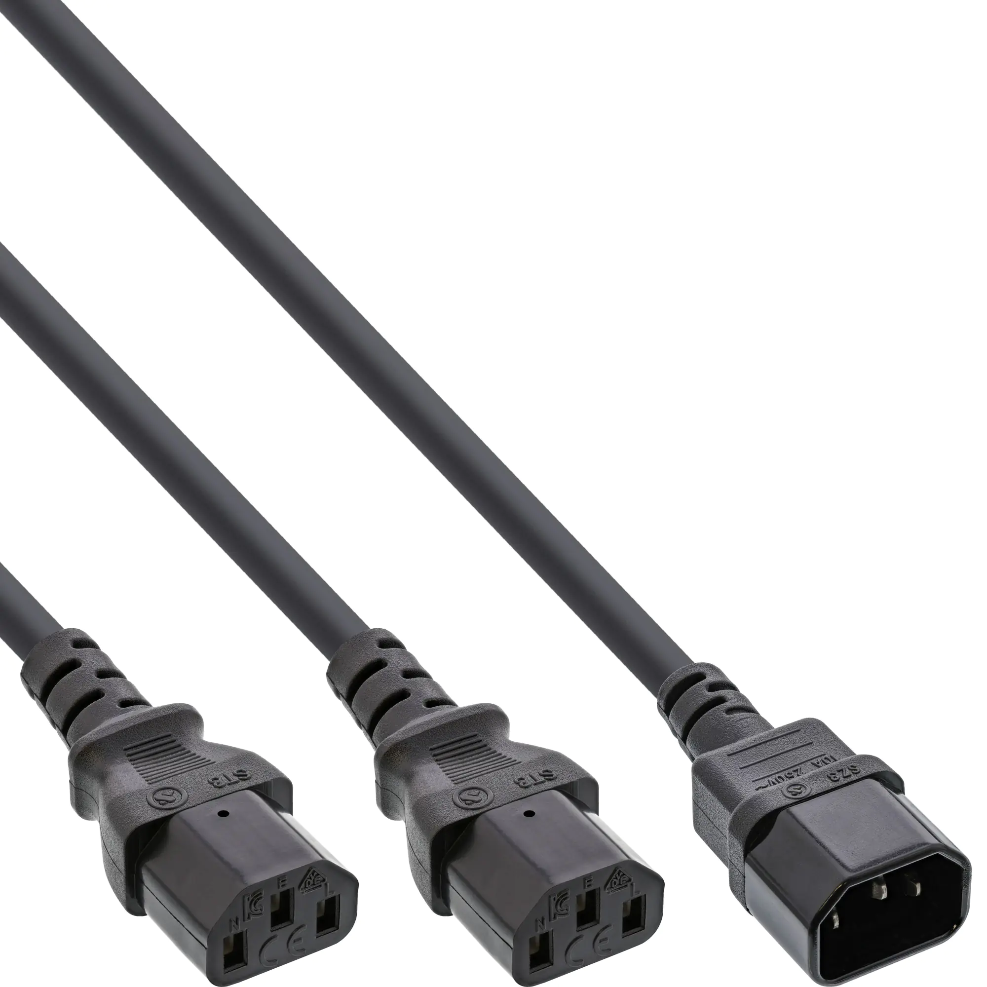 InLine - Netz-Splitter - IEC 60320 C14 zu power IEC 60320 C13 - 1 m - Schwarz