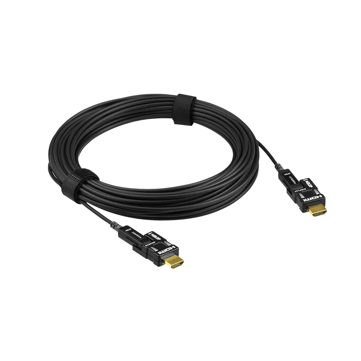 ATEN VanCryst VE7833A - High Speed - HDMI-Kabel - HDMI, 19 pin micro HDMI Type D männlich zu HDMI, 19 pin micro HDMI Type D männlich - 30 m - Hybrid Kupfer/Kohlefaser - unterstützt 4K 60 Hz (4096 x 2160), Active Optical Cable (AOC)