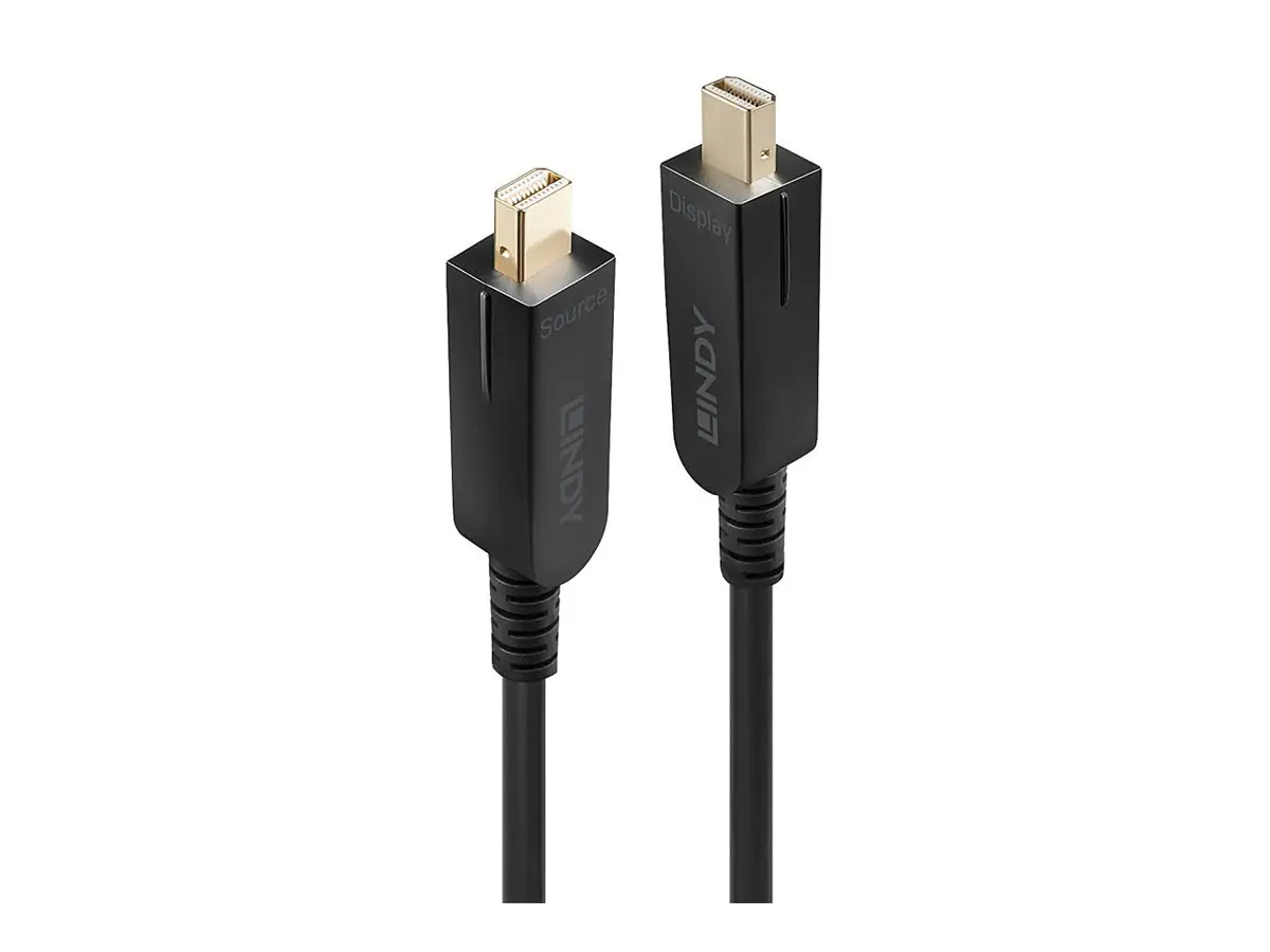 Lindy - DisplayPort-Kabelsatz - DisplayPort 1.4 - 50 m - rund, unterstützt 8K UHD (7680 x 4320) - Schwarz