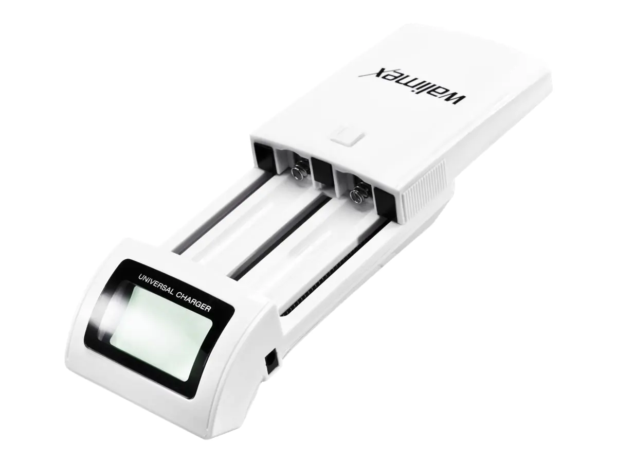 Walimex Universal - Batterieladegerät / Ladestation + AC-Netzteil + Kfz-Netzteil - 2 x Batterien laden - 500 mA (USB)