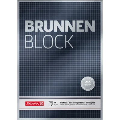 BRUNNEN Briefblock BRUNNEN BLOCK 1052828 A4 90g kar. sw BRUNNEN Briefblock BRUNNEN BLOCK 1052828 A4 90g kar. sw