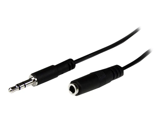StarTech 1m Slim 3,5mm Klinken Stereo Verlängerungskabel - Stecker/Buchse - Audioverlängerungskabel - mini-phone stereo 3.5 mm männlich zu mini-phone stereo 3.5 mm weiblich - 1 m - Schwarz - für P/N: MU15MMS, MU6MMS, SV211DPUA, SV211DPUA4K, SV211HDUA4K