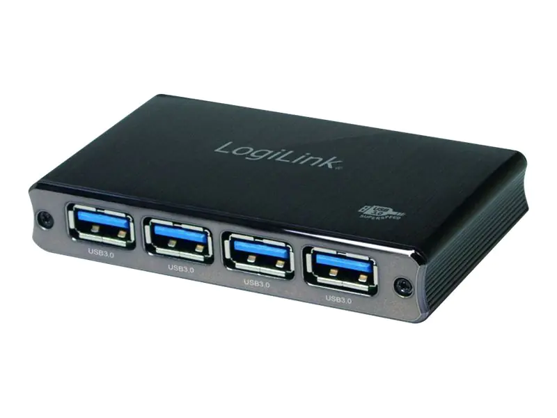 LogiLink USB 3.0 Hub 4-Port, Aluminum - Hub - 4 x SuperSpeed USB 3.0 - Desktop
