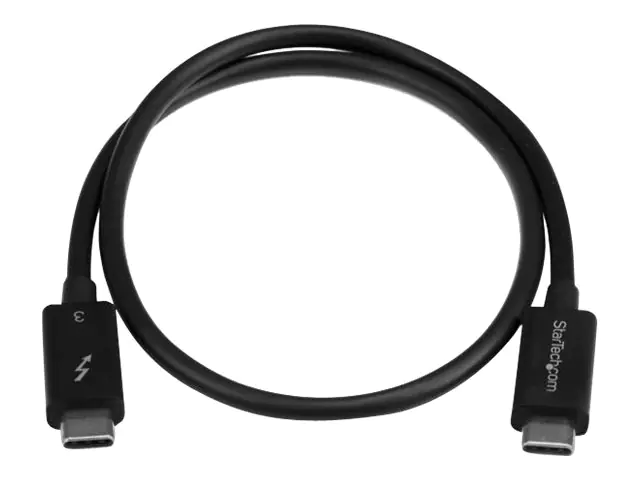 StarTech 50cm Thunderbolt 3 (40Gbit/s) USB-C Kabel - Thunderbolt, USB und DisplayPort kompatibel - Thunderbolt-Kabel - USB-C (M) bis USB-C (M) - Thunderbolt 3 / USB / DisplayPort - 50 cm - Schwarz - für P/N: PEXUSB321C, TB33A1C, TB3DK2DHV, TB3DK2DHVUE, TB StarTech 50cm Thunderbolt 3 (40Gbit/s) USB-C Kabel - Thunderbolt, USB und DisplayPort kompatibel - Thunderbolt-Kabel - USB-C (M) bis USB-C (M) - Thunderbolt 3 / USB / DisplayPort - 50 cm - Schwarz - für P/N: PEXUSB321C, TB33A1C, TB3DK2DHV, TB3DK2DHVUE, TB