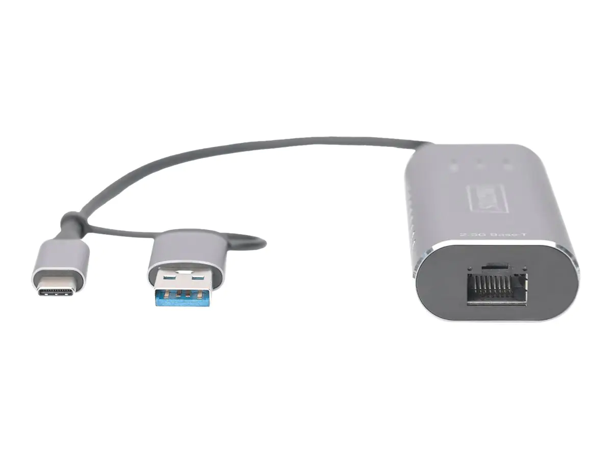 DIGITUS DN-3028 - Netzwerkadapter - USB-C / USB-A - 2.5GBase-T - Grau