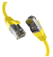 EFB-Elektronik - Patch-Kabel - RJ-45 (M) zu RJ-45 (M) - 15 m - 6.2 mm - S/FTP, PiMF - CAT 8.1 - geschirmt, halogenfrei, geformt, verseilt, Knickschutzmanschette, 40 Gigabit Ethernet, Steckerbelegung 1:1 - Gelb