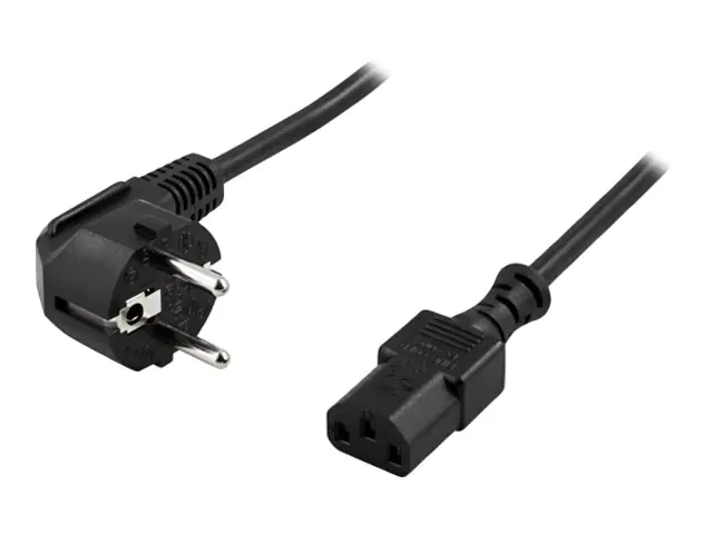 PowerWalker - Stromkabel - CEI 23-16 / CEE 7/4 / CEE 7/7 / CEE 7/16 (M) gewinkelt zu power IEC 60320 C13 gerade - Europa - für PowerWalker VI 1000 RLP, VI 2000 RLP