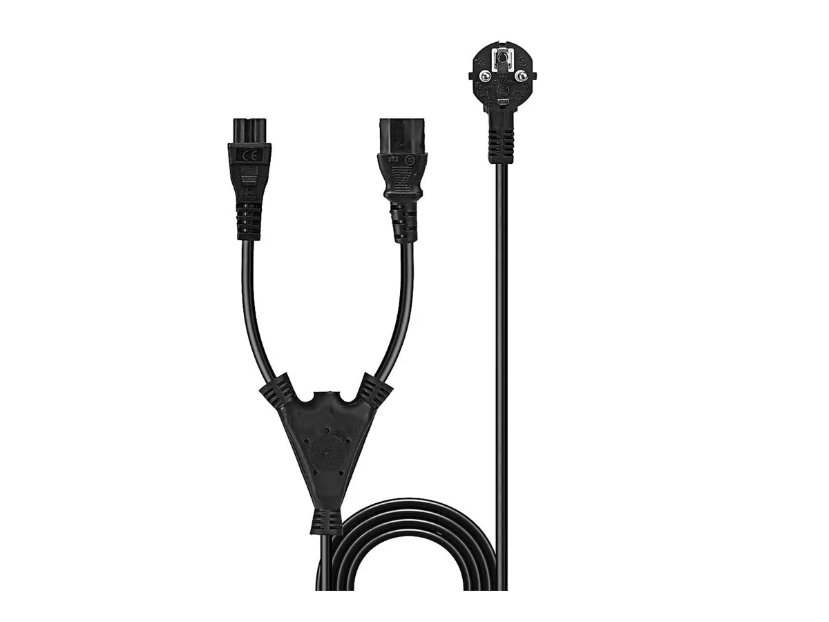 Lindy - Stromkabel - CEE 7/7 (S) bis IEC 60320 C13, IEC 60320 C5 - Schwarz