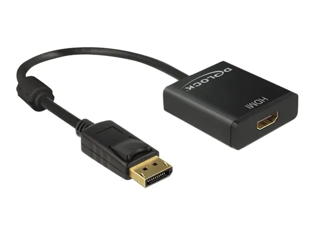 DeLOCK Adapter Displayport 1.2 male > HDMI female 4K Active - Videokonverter - Parade PS171 - DisplayPort - HDMI - Schwarz - retail