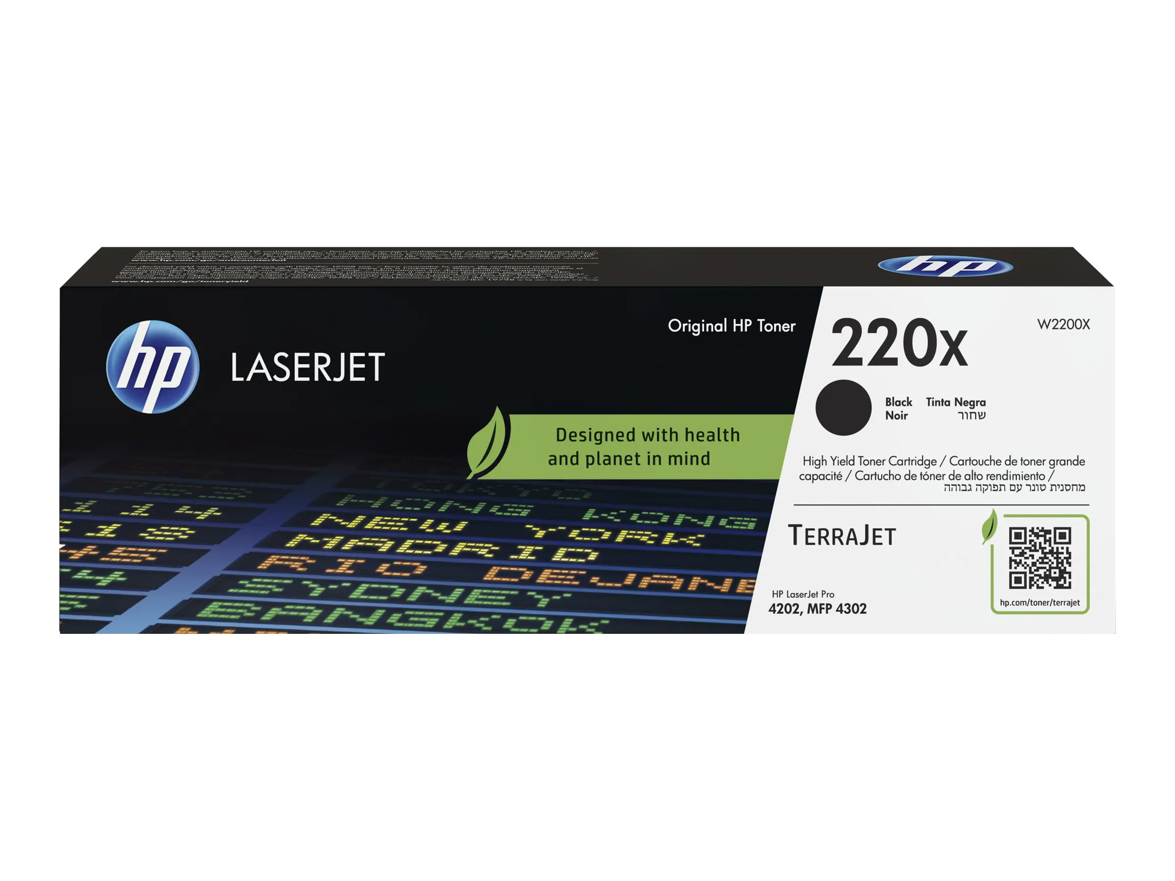 HP 220X - Hohe Ergiebigkeit - Schwarz - original - LaserJet - Box - Tonerpatrone (W2200X) - für Color LaserJet 4302; Color LaserJet Pro 4202, 4302, MFP 4303 HP 220X - Hohe Ergiebigkeit - Schwarz - original - LaserJet - Box - Tonerpatrone (W2200X) - für Color LaserJet 4302; Color LaserJet Pro 4202, 4302, MFP 4303