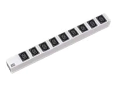 Bachmann - Steckdosenleiste (Rack - einbaufähig) - Ausgangsanschlüsse: 9 (IEC 60320 C13) - 1U - 48.3 cm (19") - 2 m Schnur - Schwarz, Aluminium / Silber