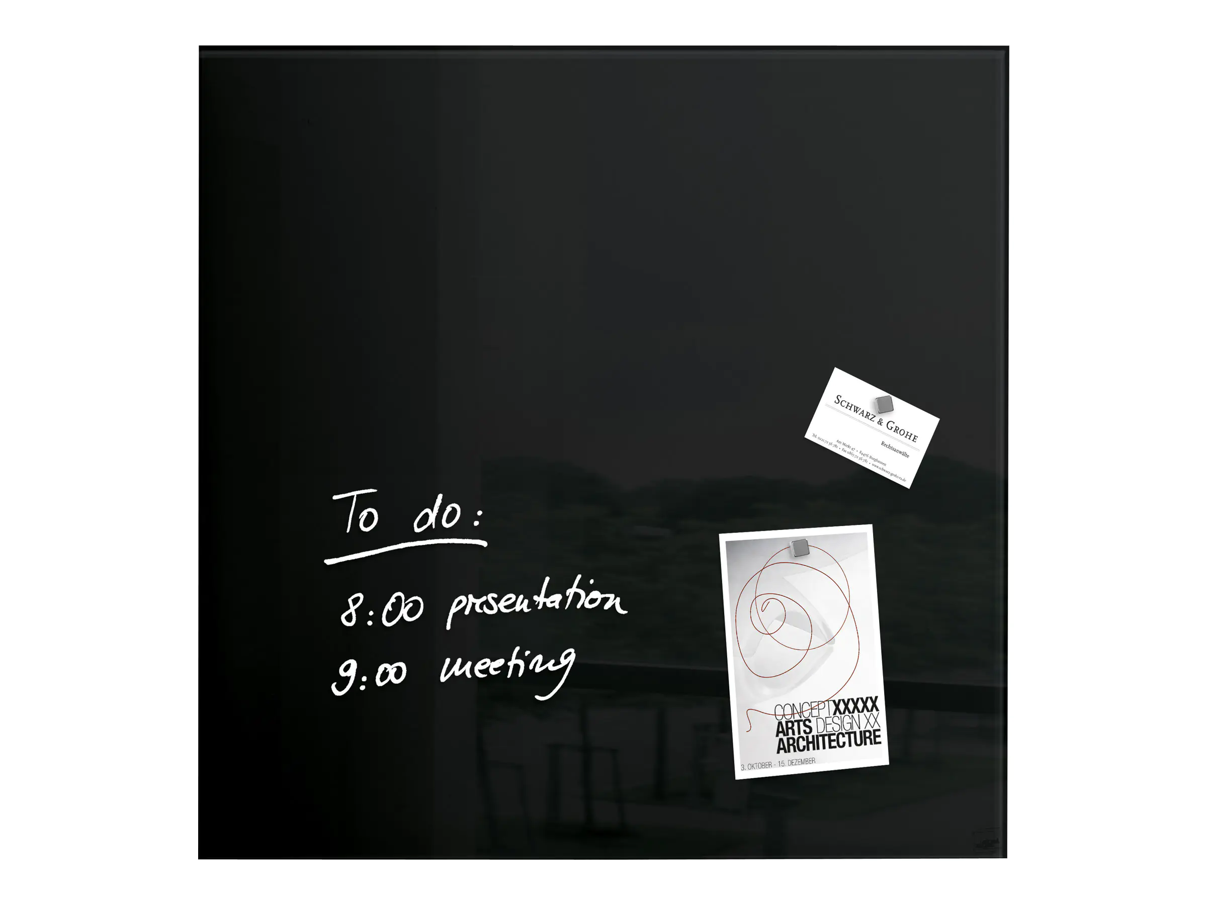SIGEL Magnetboard Artverum GL110 480x480x15mm Glas schwarz