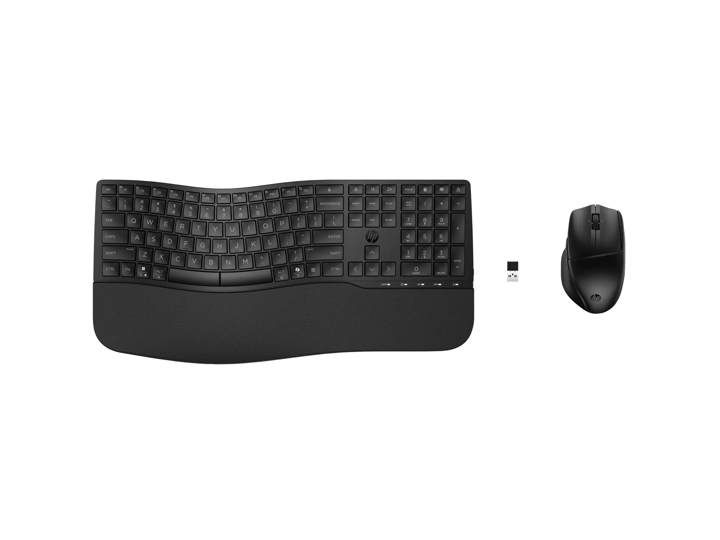 HP 685 - Tastatur-und-Maus-Set - dual mode, 3-zone layout, multi-device, 23 programmable keys, OS Auto-Detection, low profile key travel - full size - Bluetooth, 2.4 GHz - QWERTZ - Deutsch - Schwarz - Smart Buy
